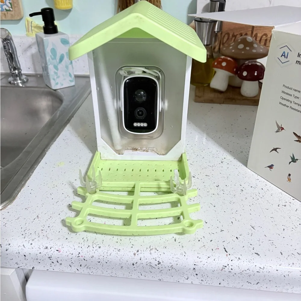 Smart Bird Feeder with AI Technology - White